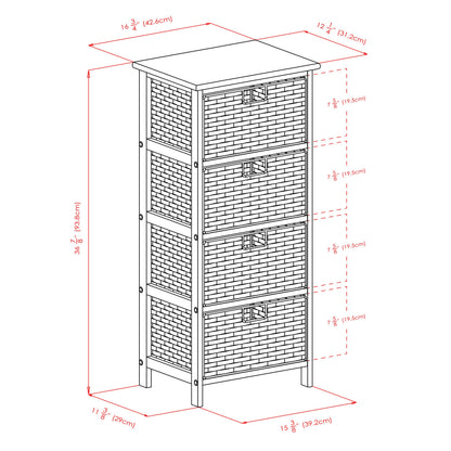 Winsome Omaha Home Storage Rack with 4 Baskets