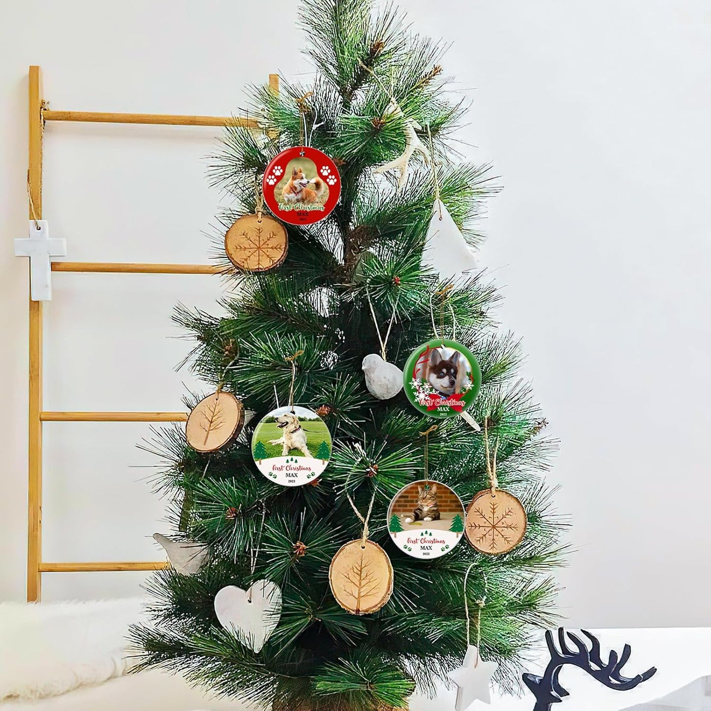 Personalized Christmas Ornament 2025 Custom Pet Memorial Gifts Photo Ornament Dog Cat First Christmas Ornaments Customized Xmas Tree Decorations Keepsake Gift for Dog Lovers, Pet Lovers