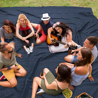 PHF 100% Cotton Waffle Blanket Oversized King 120"x120", Lightweight Breathable Extra Large 10'x10' Summer Blankets for Bed, Giant Big Luxury Aesthetic Woven Bedding for Home Decor, Dark Navy