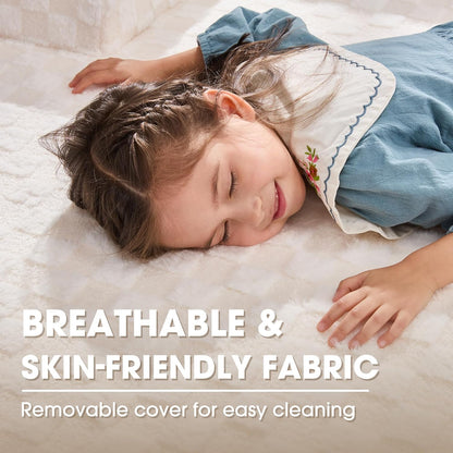 Hobestluk 96“ Modular Sectional Sofa Couches L-Shape Couch 3 Seat Modular Sofa Memory Foam Sectional Couches for Living Room, Cloud Couch with Oversized Chaise (White, Checked (Right Facing Chaise))