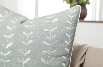 VAGMINE Embroidered Lollipop Pillow Cover - 18x18 Inches Square - 100% Cotton Robins Egg Decorative Cushion Cover - Elegant Stitch Detailing - Cozy Contemporary Accent for Couch, Chair, Bedroom