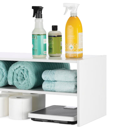 Whitmor Stackable 28" Extra Wide 2-Shelf Storage Organizer,Stackable Wood Combination Shoe