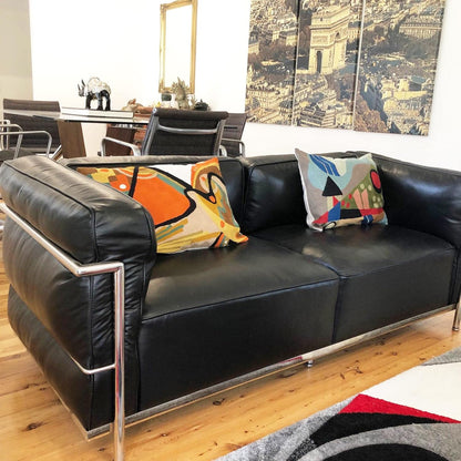 Lumbar Modern Pillow Cover - Kandinsky in Flow Burnt Orange Abstract Farmhouse Pillowcase Modern Chair Cushion Contemporary Outdoor Cushions Hand Embroidered Wool Size 14x20