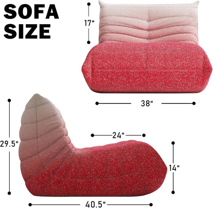 Bean Bag Chair, Fireside Chair Bean Bag Sofa Large Bean Bag Chair for Adults, Bean Bag Chairs for Teens with High Density Comfortable Foam, Memory Foam Bean Bag for Living Room, Bedroom (Pink&White)