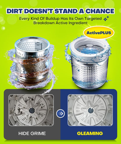 Deep Cleaning Washing Machine Cleaner Tablets, No More Odor & Pet Fur Washing Machine Cleaning Tablets, Washer Cleaner For HE Top Front Load, Septic Safe, 24 Counts/1 Year Supply