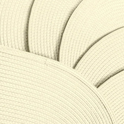 AHHFSMEI Placemats Set of 6 for Dining Table Washable Woven Vinyl Non-Slip 18x12 inches Placemat Heat-Resistant Durable Table Mats for Dining Table Easy to Clean (Ivory)