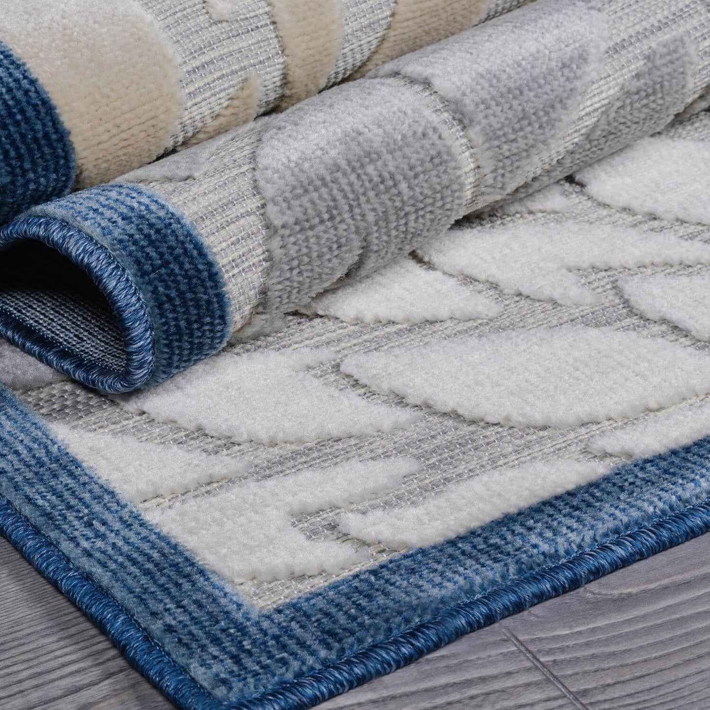 Beverly Rug Outdoor Runner Rug 2x7 Modern Floral Tropical Area Rugs for Indoor and Outdoor Patio Easy to Clean Non Shedding Living Room Porch Garden Washable Outside Carpet (2 x 7 Blue)