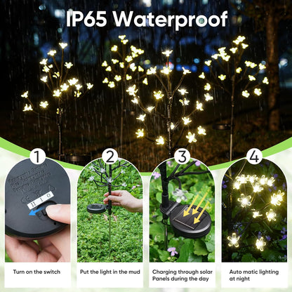 Solar Garden Lights Garden Decor, Solar Flowers Lights Outdoor Decorative,2Pack 40LED Solar Lights Outdoor Garden Waterproof for Outside Yard,Lawn,Patio,Pathway Decorations Gardening Gifts