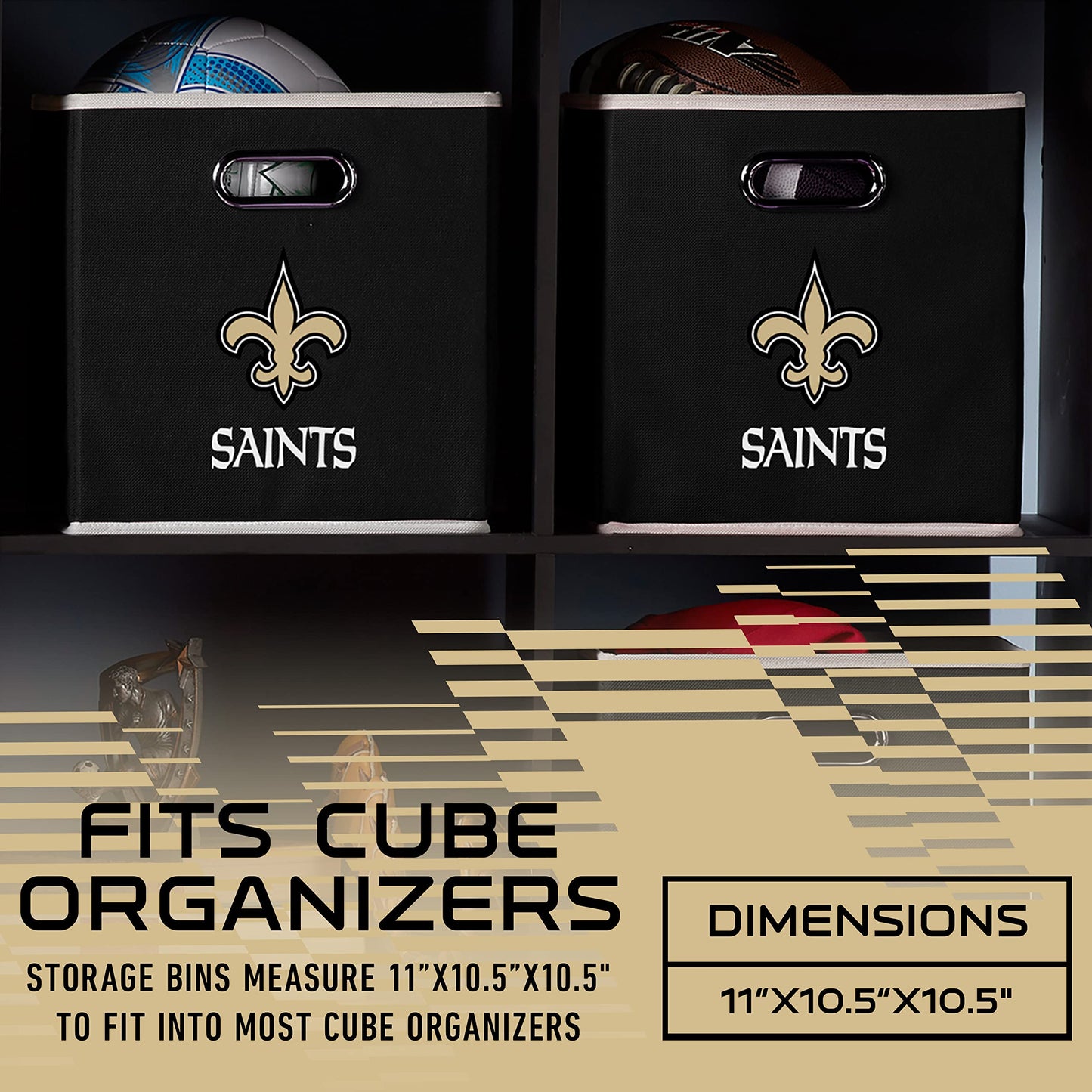 Franklin Sports NFL New Orleans Saints Collapsible Storage Bin