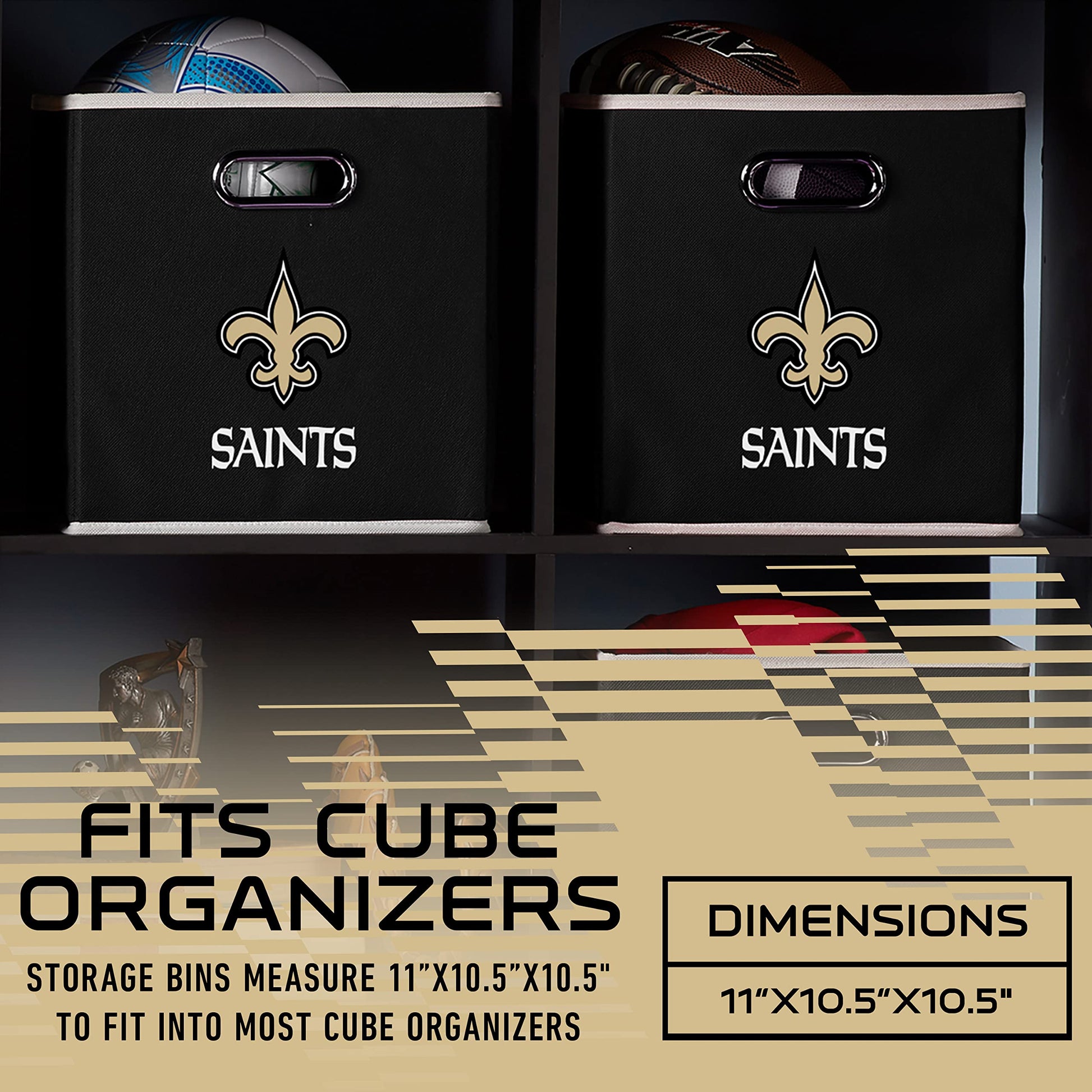 Franklin Sports NFL New Orleans Saints Collapsible Storage Bin
