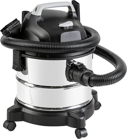 Amazon Basics Wet Dry Vacuum Cleaner, 4 gallon Shop, 3 HP Stainless Steel, Grey/Black
