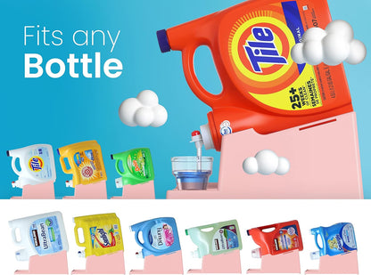 TidyFriend Laundry Detergent Holder Stand Organizer with Drip Tray, 2 Pack Laundry Soap Holder with Non-Slip Rubber Feet for Washing Space Organization, Angled Downward Slope for Easy Pouring (Rose)