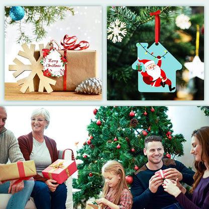 Personalized Christmas Ornaments 2024 Customized with Photo Text Ornament Keepsake Pet First Christmas Ornament Bulk Custom Wooden Xmas Tree Decorations, Wood House