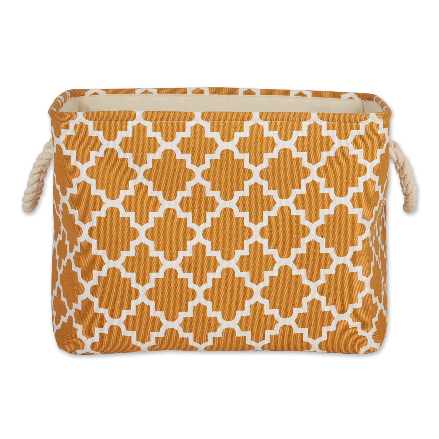 DII Polyester Container with Handles, Lattice Storage Bin, Large, Pumpkin Spice