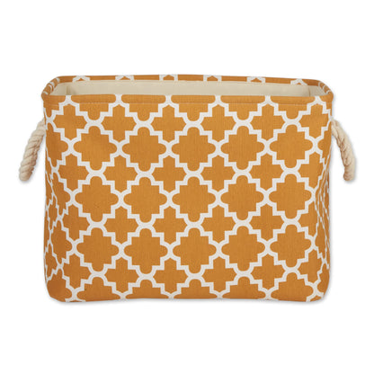 DII Polyester Container with Handles, Lattice Storage Bin, Large, Pumpkin Spice