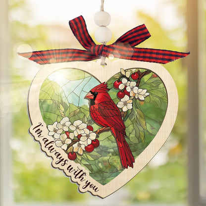 FLAGWIX Sympathy Gifts for Loss of Loved One - Red Cardinal Suncatcher Ornament with Card - Bereavement Gift Ideas, Sympathy Gifts for Loss of Dad Mom, Red Cardinal Memorial Gift for Women Men