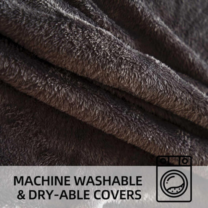 Bean Bag Chair 4Ft, Memory Foam Filled, Large Beanbag Chairs for Adults and Teens, Soft Sofa with Removable Flannel Cover, Round Couch for Living Room Bedroom College Dorm (Black, 4FT-47×47"×24")