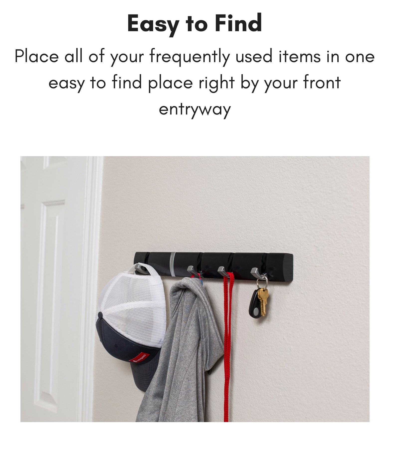 BIRDROCK HOME Folding Hook Coat and Hat Rack - 5 Hooks - 18 Inches - Wall Mount - Decorative Home