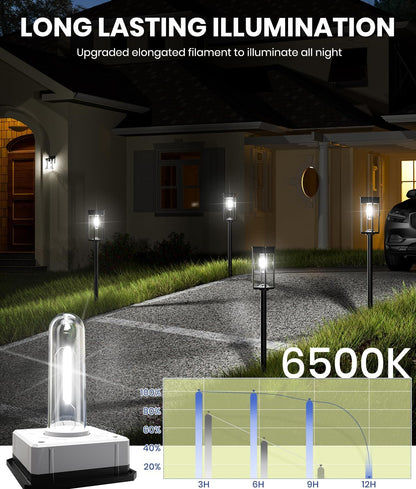 Solar Pathway Lights Outdoor, 6 Pack Solar Garden Lights Waterproof Bright LED Path Lights Solar Powered for Outside Yard Patio Lawn Walkway Driveway Decor Landscape Lighting (Cool White)