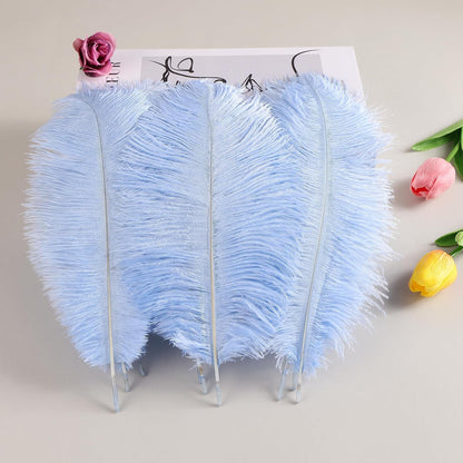 THARAHT Baby Blue Ostrich Feathers 24pcs Natural Bulk 10-12Inch 25cm-30cm for Crafts Wedding Party Centerpieces Easter Gatsbi and Home Decoration Feathers