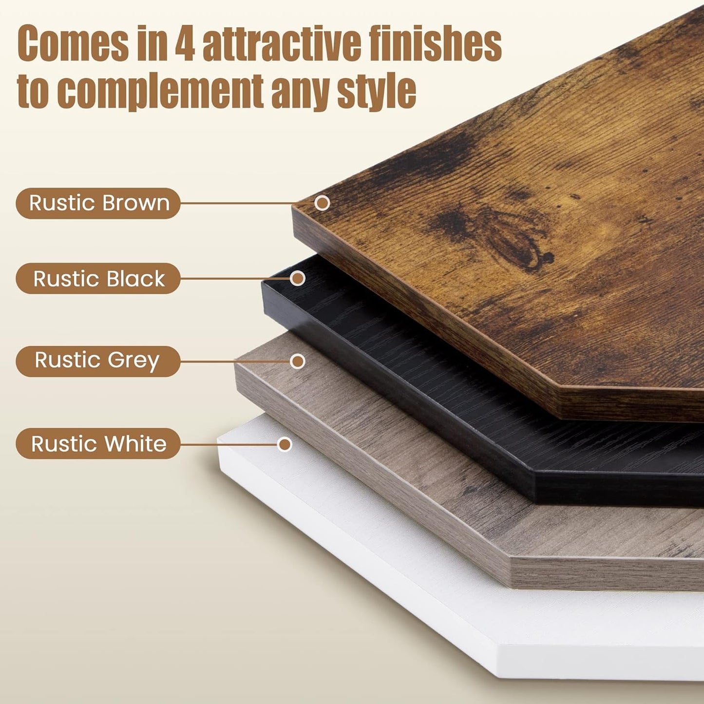 Corner Shelf Wall Mount, Floating Corner Shelves, Set of 4 Corner Wall Shelf Organizer, Rustic Wood Wall Storage Display Shelves for Living Room Bedroom Bathroom Kitchen, Rustic Brown