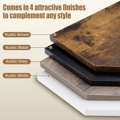 Corner Shelf Wall Mount, Floating Corner Shelves, Set of 4 Corner Wall Shelf Organizer, Rustic Wood Wall Storage Display Shelves for Living Room Bedroom Bathroom Kitchen, Rustic Brown