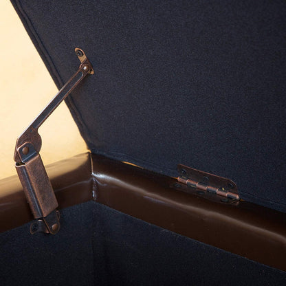 Joveco Storage Ottoman Bench, 51 Inch Leather Tufted Bench for End of Bed, Bedroom, Living Room, Dark Brown