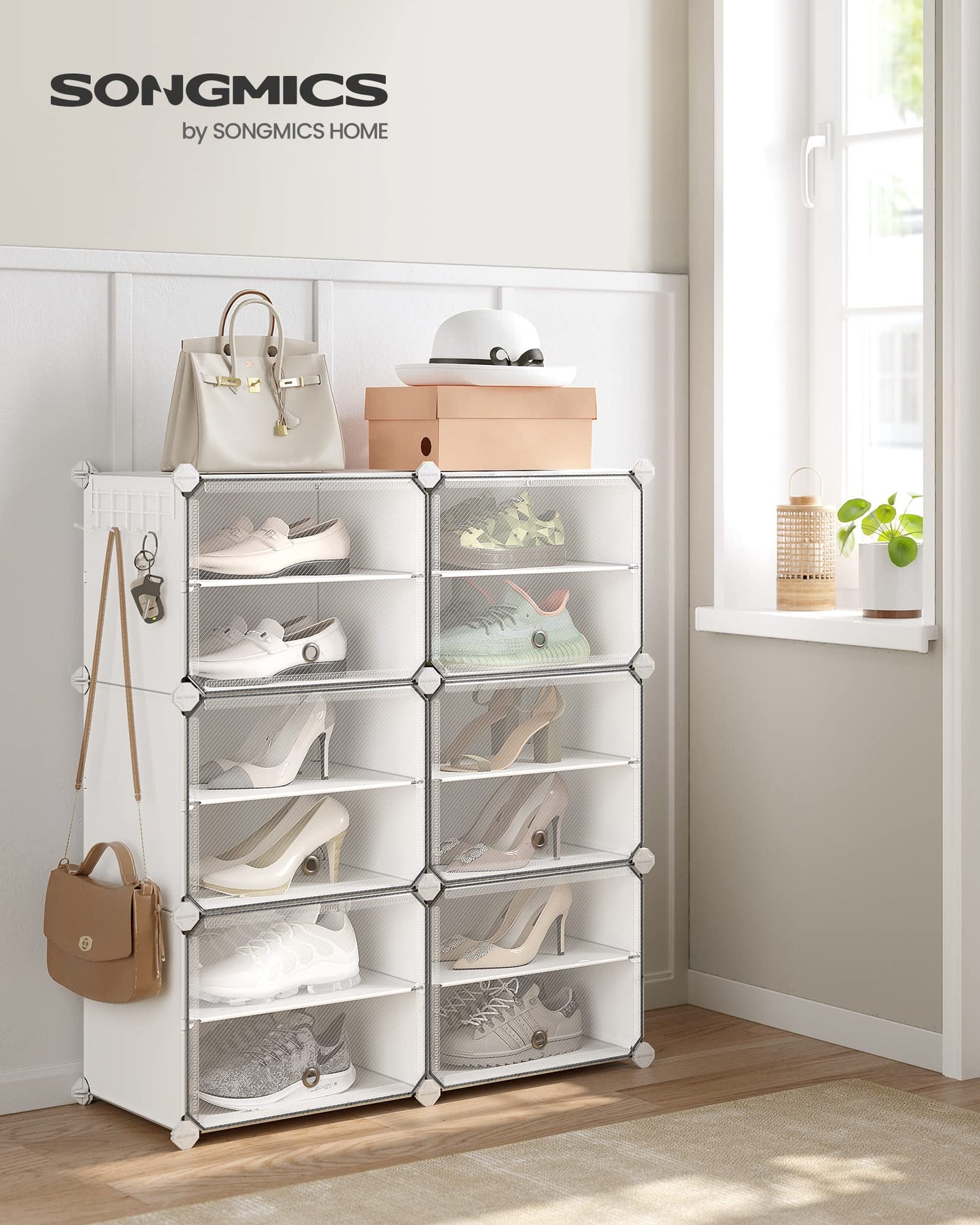 SONGMICS Shoe Rack Organizer, 6-Tier Shoe Storage Cabinet for Closet and Entryway, Holds 24 Pairs