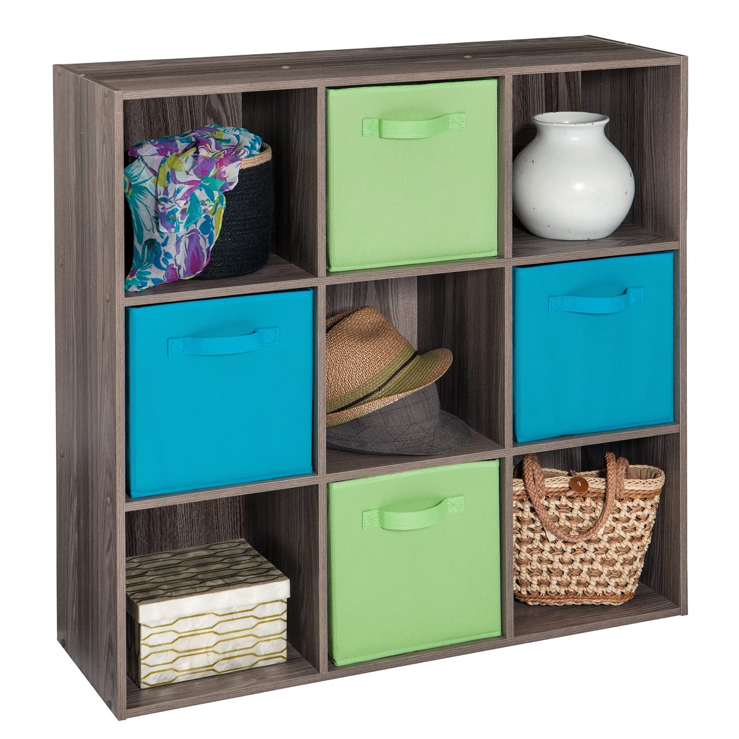 ClosetMaid Cubeicals 9 Cube Storage Shelf Organizer Bookshelf, Stackable, Square Shape, Easy