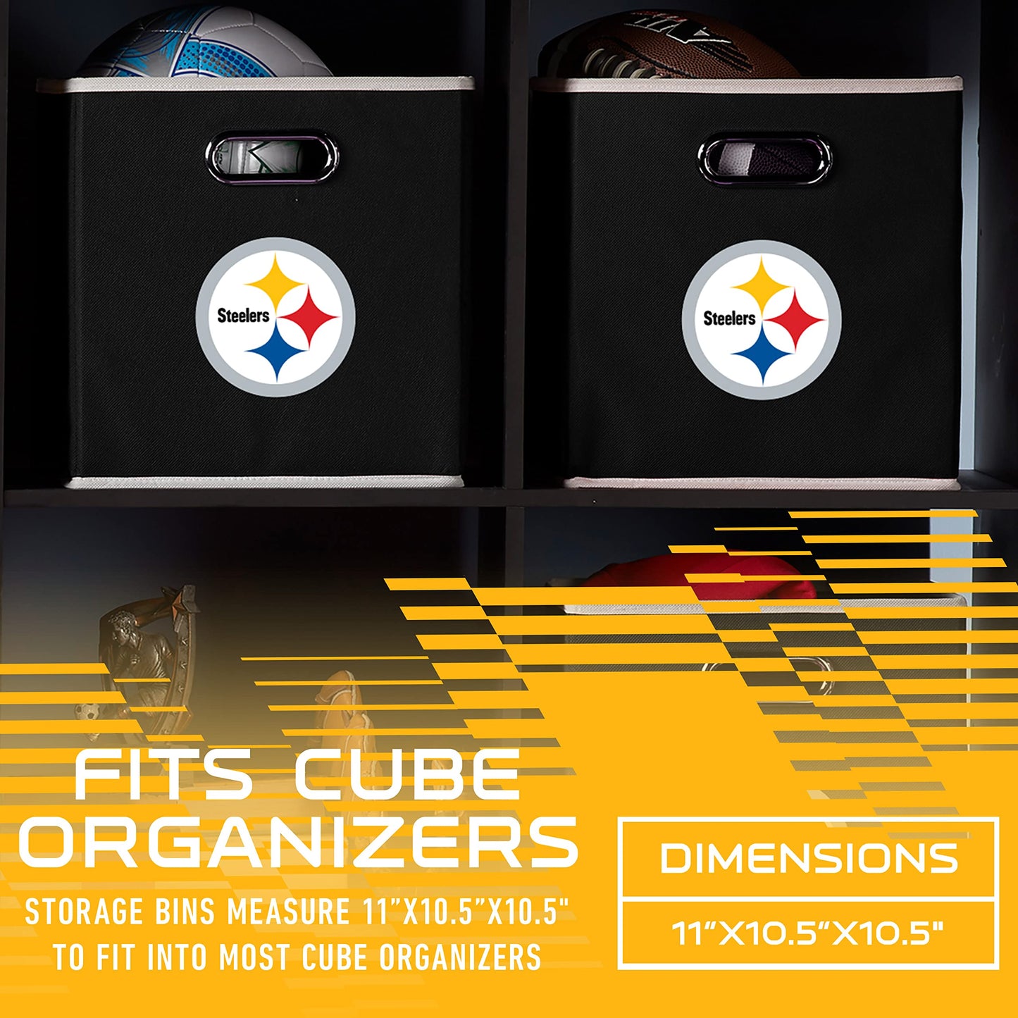 Franklin Sports NFL Pittsburgh Steelers Collapsible Storage Bin