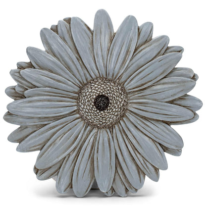 NAT & Jules Gerbera Daisy Flower Shaped Dimensional Indoor Outdoor 12 inch Cast Resin Decorative Garden Stepping Stone, Patio, Walkway Sculpture Yard Art, Stone Grey
