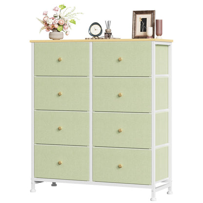 Sweetcrispy 8 Drawer Fabric Dresser, Tall Storage Tower for Bedroom