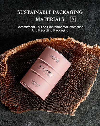 M&SENSE Wild Rose Large Natural Scented Candle, 120 Hours Long Lasting Soy Candles 21.2oz, Stress Relief Luxury Aromatherapy Candles for Women, Romantic Candle Valentines Day Gifts for Her