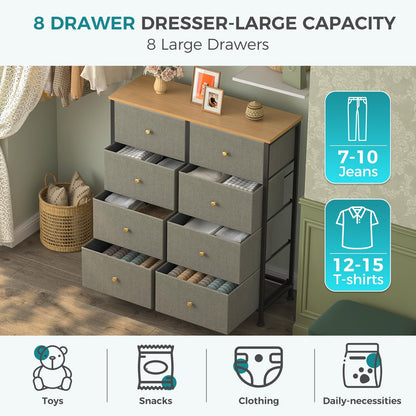 OLIXIS 8 Drawer Storage Dresser for Bedroom, Closet Organizers Units
