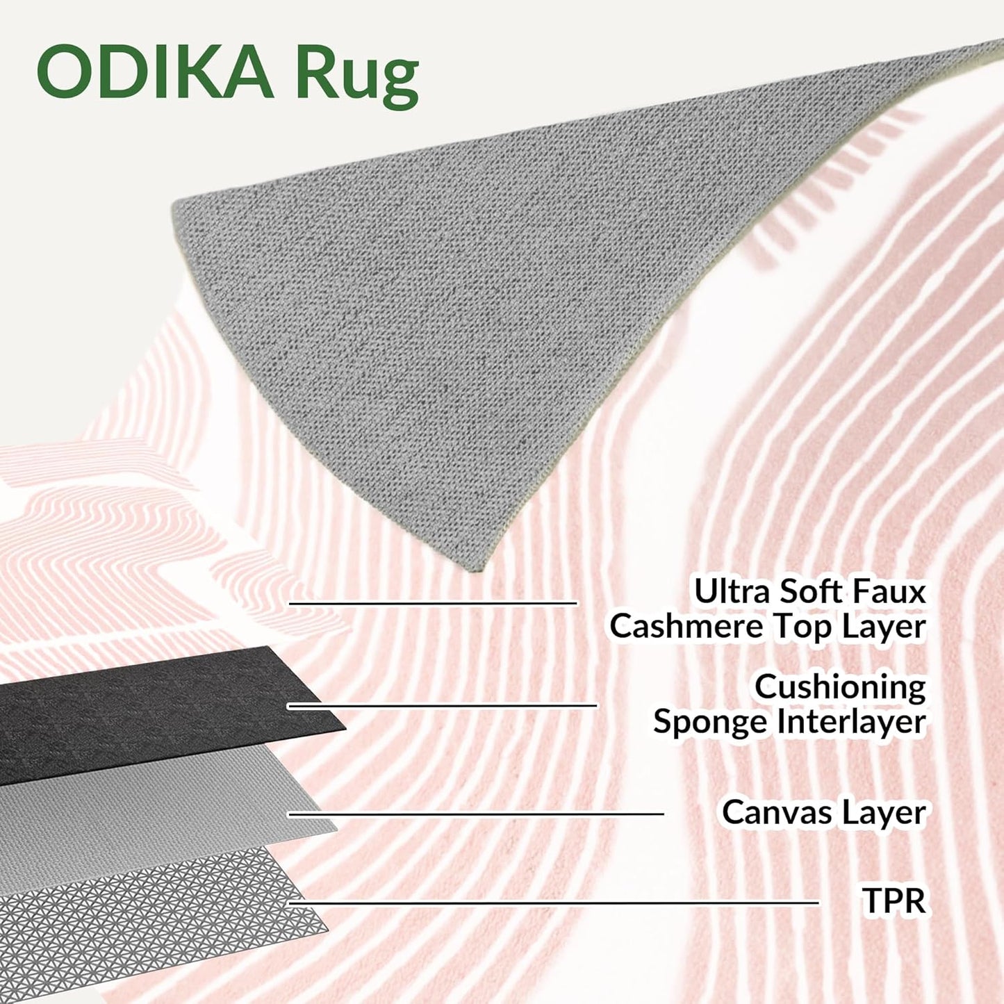 Ultra Soft Area Rug 8x10, Non Slip, Stain Resistant Living Room Rug, Washable Area Rugs for Living Room, Rugs for Bedroom, Modern Abstract Style (Pink, 8x10)