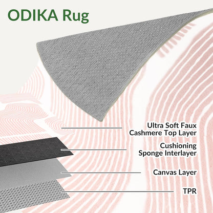 Ultra Soft Area Rug 8x10, Non Slip, Stain Resistant Living Room Rug, Washable Area Rugs for Living Room, Rugs for Bedroom, Modern Abstract Style (Pink, 8x10)