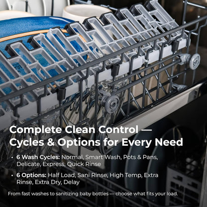 Kenmore 24" Built-in Stainless Steel Tub Dishwasher SmartWash, Smart Dry, and MoreSpace Adjustable Rack, Energy Star Certified, Fingerprint Resistant