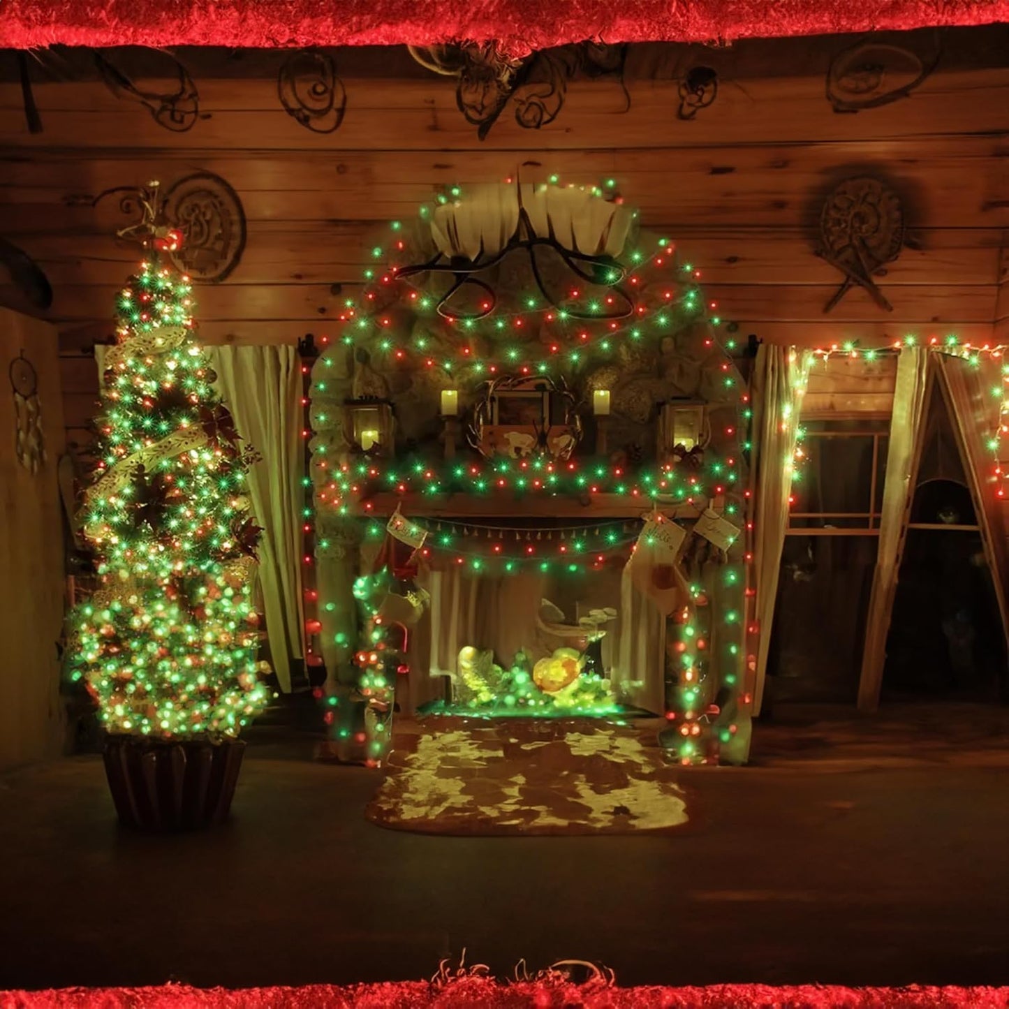 Dazzle Bright Red and Green Christmas Mini String Lights, 20FT 100 Count Incandescent Waterproof Fairy Lights Plug in, Connectable Christmas Decorations for Indoor Outdoor Home Party Garden Yard