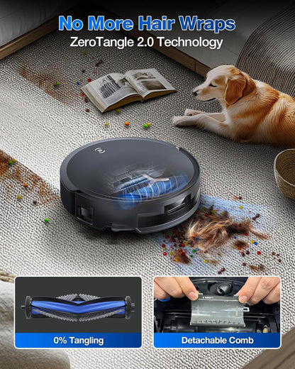 ECOVACS DEEBOT T50 MAX PRO Omni Robot Vacuum and Mop, 18,500Pa Suction, 18mm Auto-Lift, ZeroTangle &TruEdge 2.0, AIVI 3.0 Obstacle Avoidance, Auto Hot Water Mop Wash/Dry/Refill, Self-Emptying