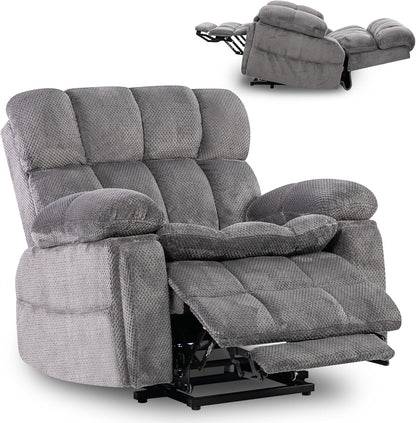 Dual Motor Power Lift Recliner Chair for Elderly with Adjustable Headrest,Extra Wide Recliner Chair with Heat and Massage,Lay Flat Recliner with Cupholder Storebox,USB Ports,Type C,Zero Gravity