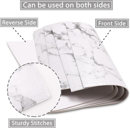 Marble Faux Leather PU Placemats, Set of 6, Easy to Clean, Heat & Stain Resistant for Dining Kitchen Table, Office Conference, Home Decor