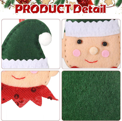 Skylety 8 Pieces 3D Christmas Tree Ornaments Set Felt Santa Snowman Candy Cane Ornament, Stocking, Gnome Decoration(Snowman)