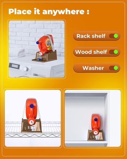 TidyFriend Laundry Detergent Holder Stand with Drip Tray, Laundry Soap Holder with Non-Slip Rubber Feet for Washing Space Organization, Angled Downward Slope for Easy Pouring (Brown)