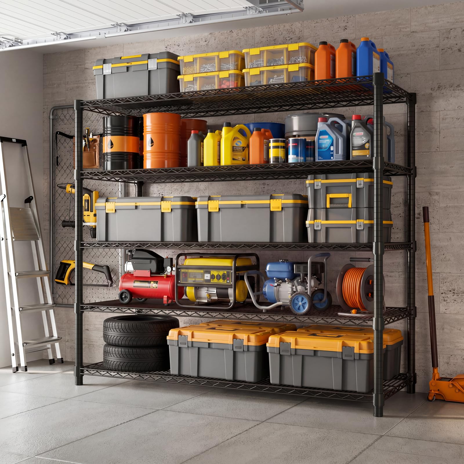 Garvee 76.8" H Storage Shelves 5-Tier Garage Shelving Adjustable for Pantry
