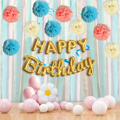 Dreamy Party Streamers Decorations Paper Pom Poms for Wedding Decor, Birthday Parties, Bachelor Parties, Baby Showers, Party Backgrounds, Ceiling Wall Hangings