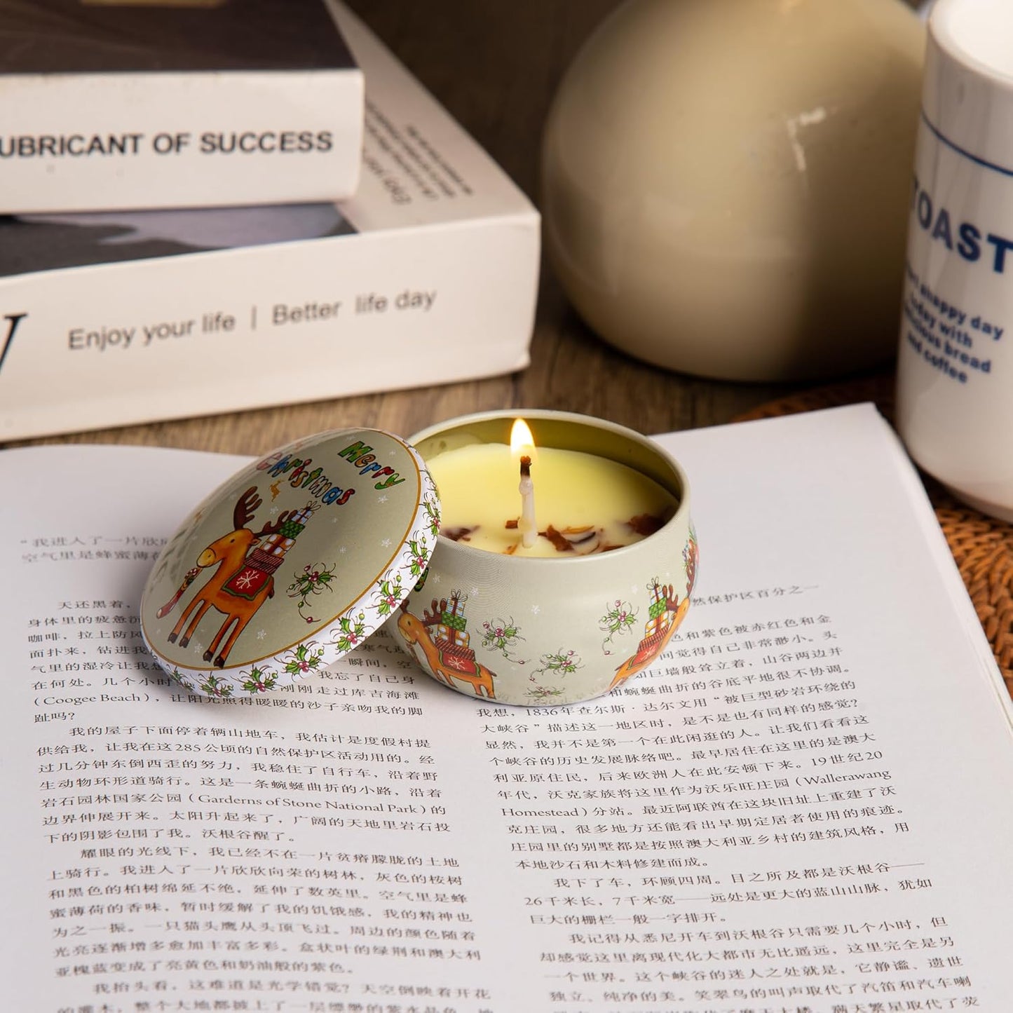 Christmas Scented Candle Set ??Holiday Soy Wax Aromatherapy Candles for Home Décor, Winter Relaxation & Stress Relief, Festive Gift for Women, Stocking Stuffers, Secret Santa