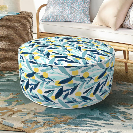 Inflatable Ottoman Stool D21 xH9 for Outdoor/Indoor Use, Water Repellent Patio Foot Rest Stool with