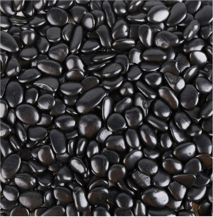 CJGQ Black Pebbles for Plants 7lb Bulk Bag Aquarium Gravel 0.5"- 1" Decorative Polished Fish Tank Stone River Rocks