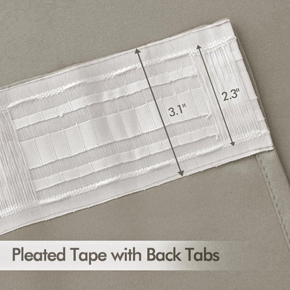 MIULEE Stone Back Tab Blackout Curtains 84 Inch Length 2 Panels Set for Living Room Bedroom Privacy, Rod Pocket/Pinch Pleat Thermal Insulated Room Darkening Pleated Light Blocking Drapes