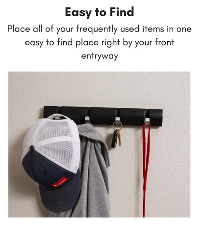 BIRDROCK HOME Folding Hook Coat and Hat Rack - 4 Hooks - 14 Inches - Wall Mount - Decorative Home